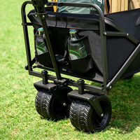 Chariot pliable tout-terrain robuste à quatre roues, capacité 100 kg, chariot de shopping, chariot de camping, chariot utilitaire portable, chariot de plage, chariot d'extérieur
