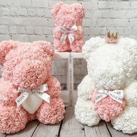 Ours en Rose 25cm 60cm 70cm 40cm, Ours en Peluche Romantique en Mousse de Rose pour Cadeaux de Saint-Valentin