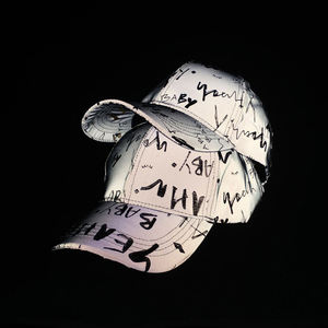 耐用可洗春夏薄平长边锻炼反光骑行安全防颠簸尖顶帽扣回高尔夫太阳帽 - Product Image 1