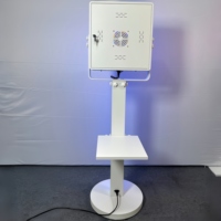 Tech-Metall-Selfie-Fotobox-Maschine mit 15,6-Zoll-Touchscreen, LED-Lichtleiste und kompatiblem Drucker für Hochzeiten, Vermietungen und Geschäftsveranstaltungen
