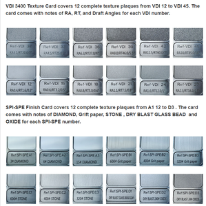 Carte d'échantillon VDI 3400 & SPI-<span class=keywords><strong>SPE</strong></span>, moulage par injection de surface plastique pour texture de finition plastique, marque Newayrubber, modèle NWIPP, en stock - Product Image 5