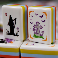 Coffret de Mahjong de Luxe pour Halloween – Jeu de Société Saisonnier Effrayant – 160 Tuiles – Mahjong Américain pour Soirées Jeux Sociaux