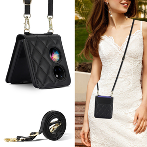 สายคล้องไหล่หนัง PU ที่ใส่นามบัตรฝาหลังโทรศัพท์สำหรับ Huawei เคสโทรศัพท์ป้องกันบานพับกระเป๋า P50 - Product Image 6