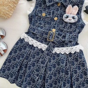 Abito in Denim da ragazza 2025 nuova gonna in pizzo per bambine in versione coreana gonna per bambini - Product Image 4
