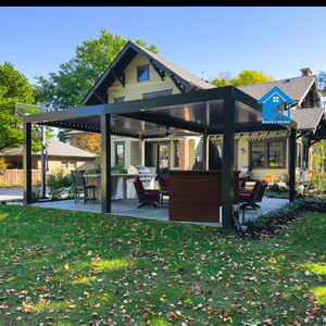 Pergola a Lamelle Personalizzata <span class=keywords><strong>di</strong></span> Lusso, Grande e Moderna, per Giardino Esterno, Facilmente Assemblabile, con Telaio Verniciato a Polvere, Sweet Home - Product Image 4