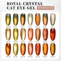 Kit de vernis gel effet œil de chat doré 21 couleurs, marque privée, sans HEMA, à retirer par trempage, UV, pailleté, magnétique de luxe, fournisseur pour salons de manucure
