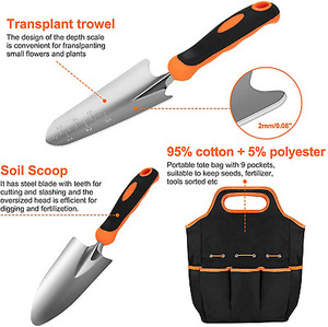 Ánh nắng mặt trời Tùy Chỉnh Công cụ làm vườn thiết lập cao cấp sáp vải vườn công cụ lưu trữ Tote Túi - Product Image 2