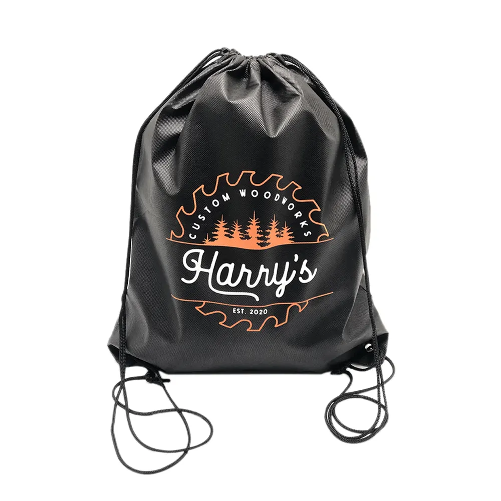 Promotional Bags Custom Polyester Drawstring Backpack Drawstring Waterproof Gym Bags String Back Pack with custom logo