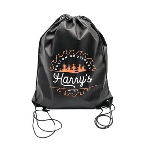 Promotional Bags Custom Polyester Drawstring Backpack Drawstring Waterproof Gym Bags String Back Pack With Custom Logo