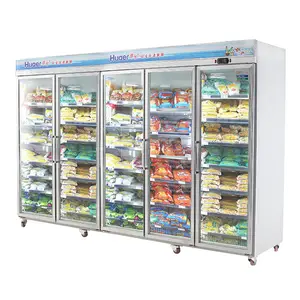 Thương Mại Dọc <span class=keywords><strong>Ice</strong></span> <span class=keywords><strong>Cream</strong></span> Hiển Thị Thẳng Đứng 5 Cửa Kính Tủ Đông - Product Image 1