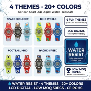 Montre électronique numérique colorée pour enfants, montre créative en PVC de dessin animé pour garçons et filles - Product Image 5