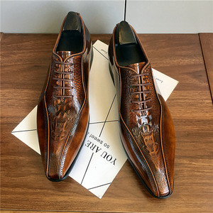 รองเท้าบร็อกส์แบบเปิดนิ้วเท้าสำหรับชุดสูทธุรกิจ ทำจากหนังวัวคุณภาพสูง ตกแต่งด้วยมุก - Product Image 5