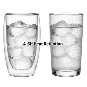 Mug en verre résistant à la chaleur avec poignée, 350 ml, sans plomb, pour le bureau et la maison (vente en gros) - Product Image 2