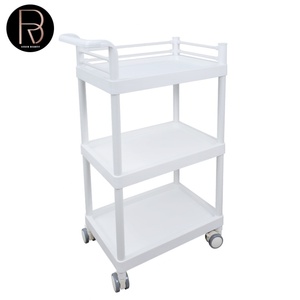 Carrito de Salón de Belleza con 4 Ruedas Médicas Silenciosas, Equipo de Almacenamiento Portátil Blanco - Product Image 1