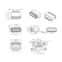 Connecteur Micro Mini USB 3.0 2.0 a B Type-C personnalisé pour la charge de téléphone 6 broches 16 broches Type-c
