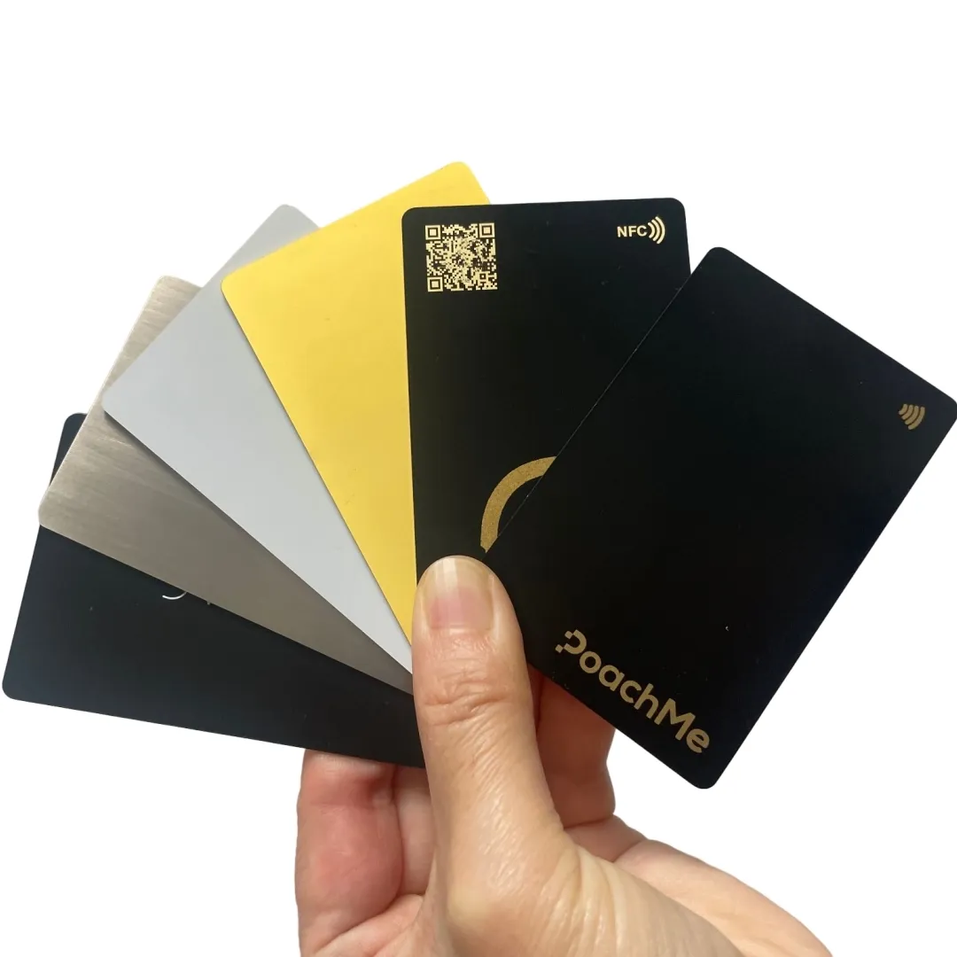 Premium Schwarz/Gold/Silber Custom Chip Versteckte NFC Metall Visitenkarten Metall Visitenkarte mit graviertem Custom ized Logo