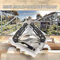 Mini pince multifonctionnelle en acier inoxydable avec porte-clés Portable Outdoor Folding Multi-Tool Couteau dentelé OEM Personnalisable
