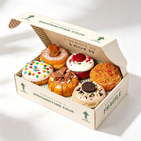 Boîtes d'emballage en papier pour gâteaux, biscuits, pain, pâtisseries, beignets, macarons, avec impression écologique de qualité alimentaire, design personnalisé, pliables