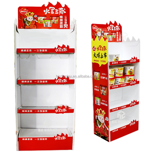 持ち運び可能な段ボール製ホットチキン風味ラーメンフロアディスプレイカートン小売チェーンストアパン陳列スタンドラック - Product Image 1