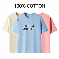 Kaos Kasual Unisex Rajutan Katun 100% 300g OEM Custom, 3D Embossed, Ramah Lingkungan, Anti Kusut, Bernapas, untuk Sehari-hari