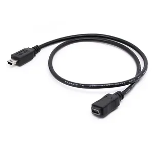 27cm ângulo direito Mini USB B 5pin macho para fêmea extensão cabo adaptador