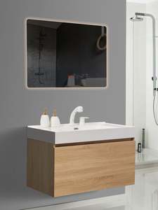 Chinese Manufacture Open Type Euro Style Furniture Wall Hung Double Sink Cabinet Basin Bathroom <b>Vanity</b> Set - Product Image 5