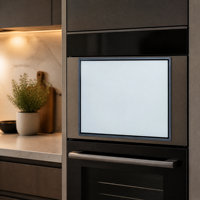 Panneau en verre trempé sérigraphié avec bordure noire, verre de protection pour appareils électroménagers, écran d'affichage personnalisé OEM pour four, lave-vaisselle et salle de bain