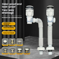 Tuyau d'évacuation d'évier de salle de bain moderne en PVC flexible chromé de 1-1/4 pouces, modèle Jade Hill 6542, facile à nettoyer, anti-odeur, vente en gros