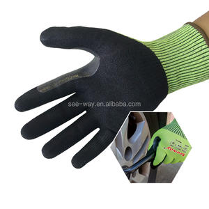 Gants de travail résistants aux coupures certifiés CE Seeway ANSI/<span class=keywords><strong>ISEA</strong></span> niveau 4, revêtement en nitrile sur la paume, résistants aux perforations et à l'abrasion, HPPE/fibre - Product Image 4