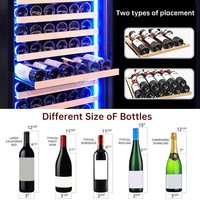 Réfrigérateur à vin de luxe double zone en gros, 188 bouteilles, en acier inoxydable, avec compresseur électrique, certifié CE, Energy Star