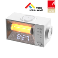 Chargeur sans fil magnétique 15W avec veilleuse à 3 niveaux, 25 sonneries d'alarme, double alarme, minuterie de compte à rebours et lumière de réveil