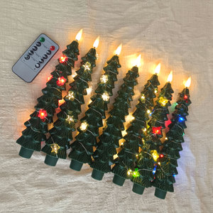 Nouveau design l'atmosphère des pins en plastique LED bougie lumière <span class=keywords><strong>arbre</strong></span> de Noël ornement décorer les vacances de Noël - Product Image 1