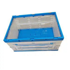 Kotak penyimpanan QS wadah penyimpanan alat plastik transparan tempat sampah ramah lingkungan dapat dilipat injeksi Modern lipat persegi panjang