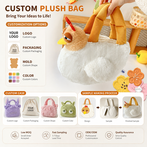 Marionnettes à main en peluche personnalisées OEM en gros : Canard, Mouton, Marionnettes à bouche mobile pour le conte, Jouet interactif pour enfants, Cadeau en gros - Product Image 3