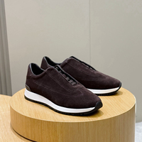Chaussures de course vintage authentiques unisexe en daim de vache, semelle extérieure compensée en caoutchouc, légères, antidérapantes, faciles à enfiler, de luxe, pour le quotidien et les affaires