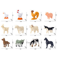 2.5 pouces 12 sortes de petits jouets d'animaux de ferme en plastique