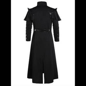 Venta al por mayor Mens Victorian Gothic Hooded Jacket Vintage Medieval Steampunk Black <span class=keywords><strong>Split</strong></span> Jacket para Halloween - Product Image 6
