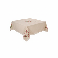 Nappe de table rectangulaire Buldan en tissu non tissé imprimé style nordique avec motif croix rouge et rayures, 140x180cm/160x220cm