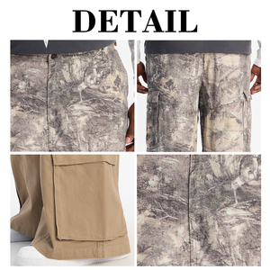 Pantalon cargo KingSen pour homme, coupe oversize, imprimé camouflage patchwork, blocs de couleur, jambe large, ample, style workwear, multi-poches, streetwear - Product Image 6