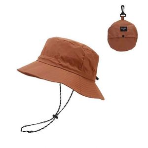 Windproof Waterproof Polyester Custom Children's Bucket <b>Hat</b> Outdoor Fishing Foldable Sun <b>Hat</b> Secure Chin Strap Hiking Camping - Product Image 4