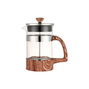 Poignée en <span class=keywords><strong>grain</strong></span> de bois personnalisée presse à pointe française sur les ongles presses françaises en verre borosilicate théière pour cafetière - Product Image 2