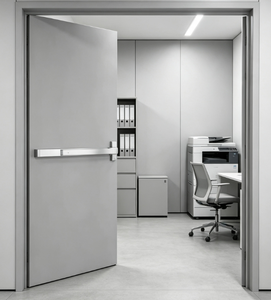 Porte intérieure minimaliste en aluminium Qifan avec isolation phonique pour salle de bain, design à ouverture latérale, surface finie - Product Image 3