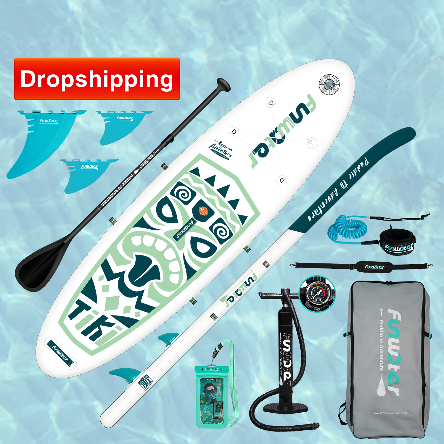 Dropshipping Factory Supply Inflatable Stand up Paddle Board Surfboard Sub Board Inflatable sup Paddleboard Funwater