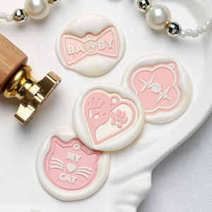 Têtes de tampons à cire sur le thème des animaux de compagnie, formes de patte de chat, de chien et d'os, tampons décoratifs en plastique pour journalisation - Product Image 4