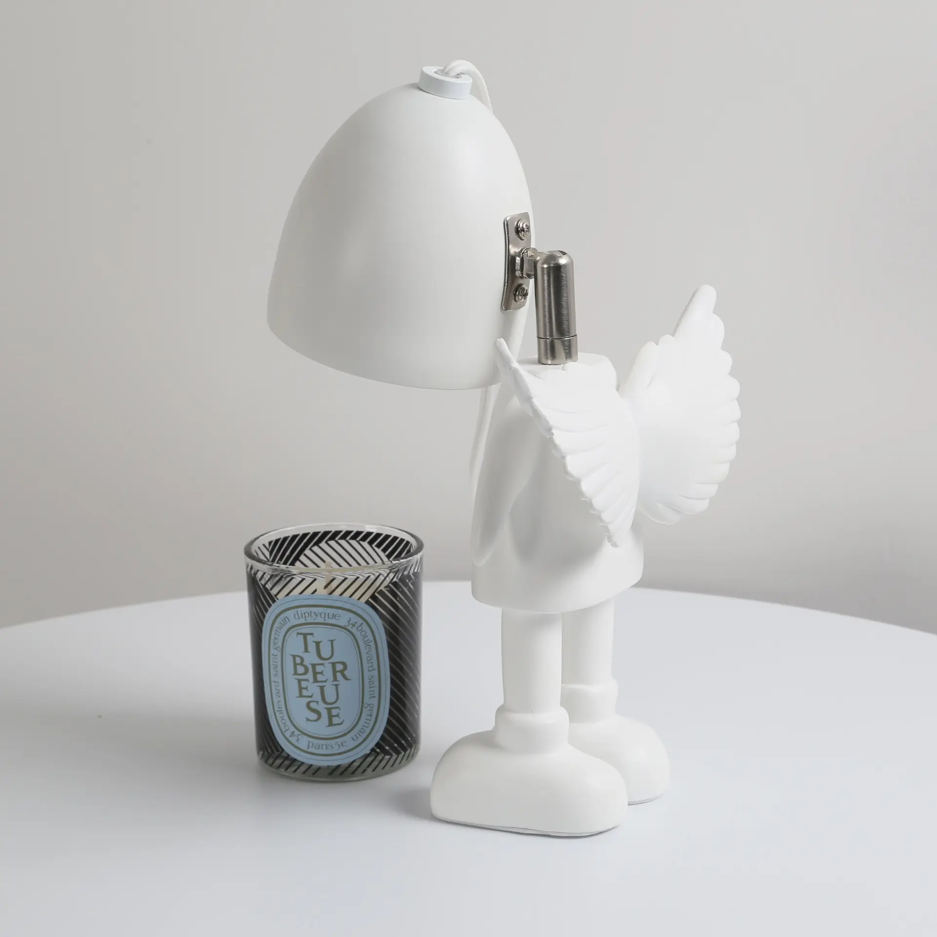 Lampe chauffe-bougie électrique réglable en luminosité et en temps de robot ange de chambre de luxe