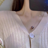 Collier de perles authentiques rond de culture en eau douce, à la mode, 10-11mm 4A, en or 18K 14K