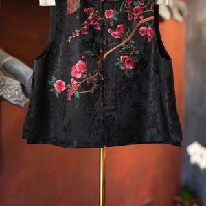 Nouveau modèle de gilet pour femme en soie satinée Xiangyun, avec broderie lourde motif fleur de <span class=keywords><strong>pie</strong></span>, référence 5837 - Product Image 3
