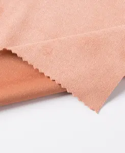 Yeni koleksiyon sıcak satmak mikro Fiber geri dönüşümlü örgü Faux süet deri giysi kumaşı