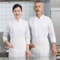 Veste de Cuisine Oem avec Logo Personnalisé, pour Hommes et Femmes, Unisexe, Manches Longues, Uniforme de Cuisinier pour Restaurant, Boulangerie, Café, Traiteur