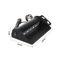 Nouvelles lumières de tableau de bord de voiture à 6 LED de 8 pouces, étanches IP65, lumières stroboscopiques d'avertissement, lumières de secours de circulation, lumières clignotantes de pare-brise, ventouse 12V